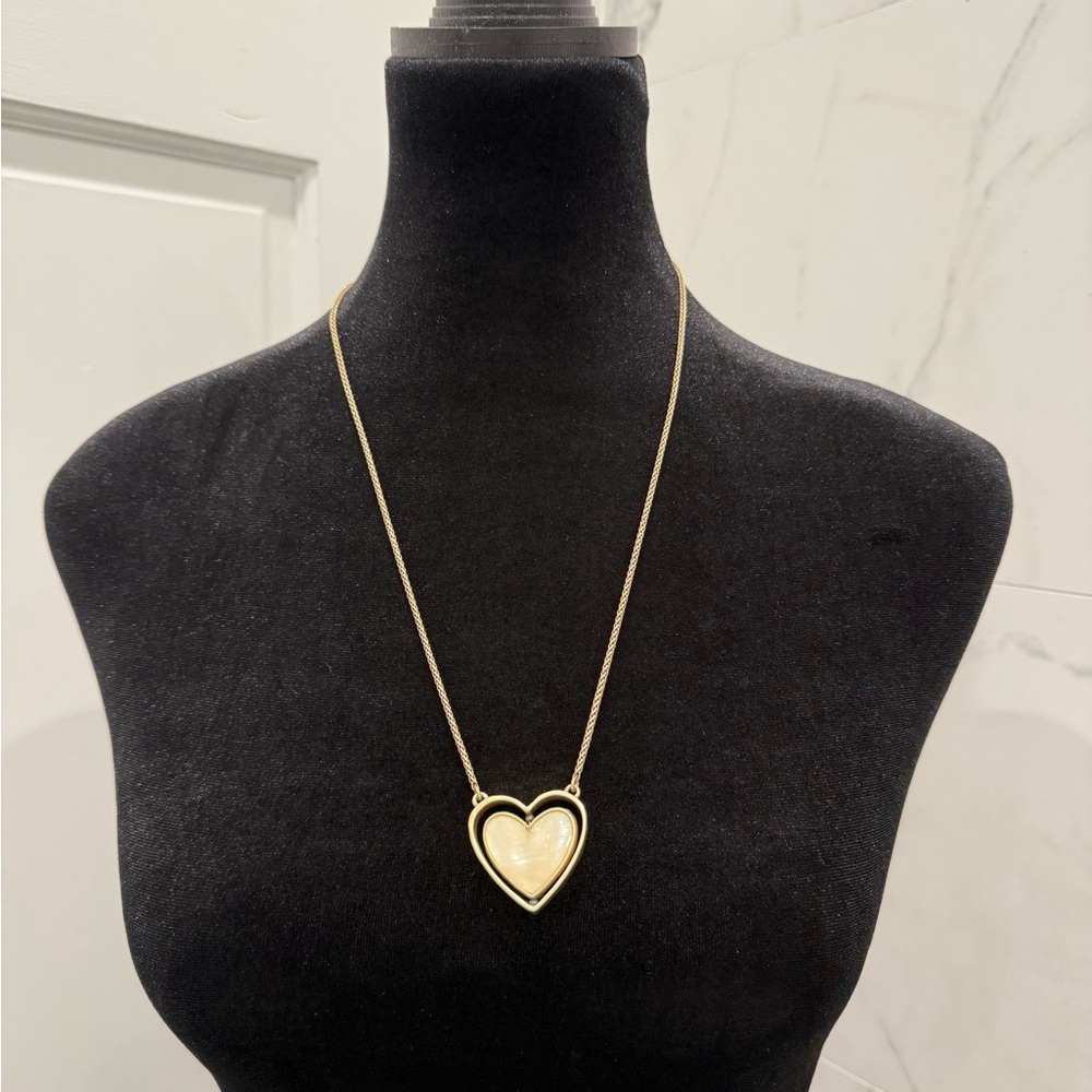 Lucky Brand Reversible Gold and Multicolored Heart Pendant Necklace